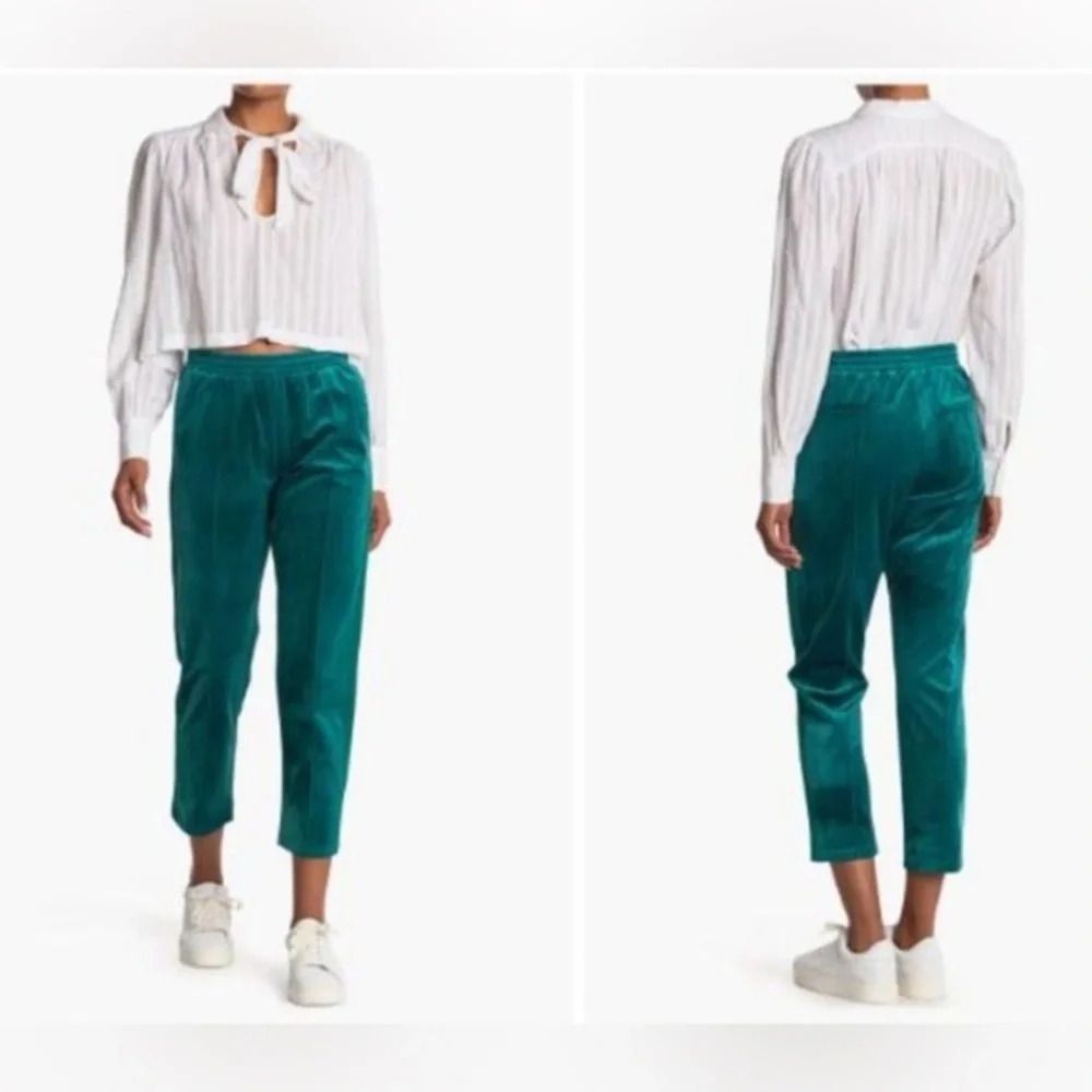 Scotch & Soda Teal Velvet Straight Leg Pants